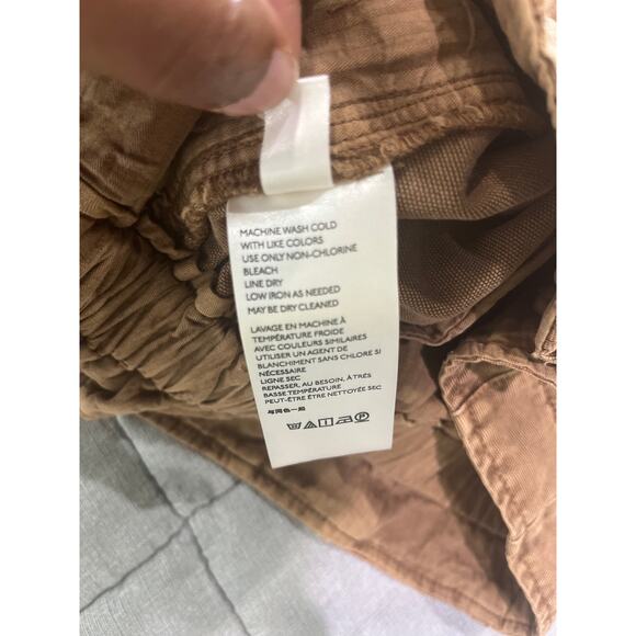 Free People Drawstring Margate Pleated Paper Bag Trouser in Cinnamon Latte Sz S - Picture 6 of 6